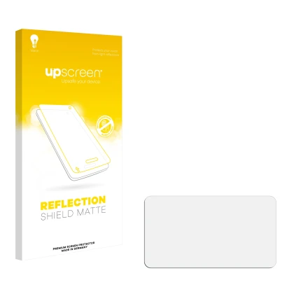 Parte frontale di una confezione del prodotto con il logo del marchio upscreen. Accanto si trova la protezione per lo schermo
