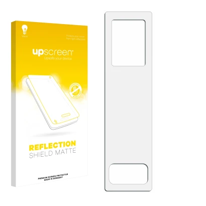 Parte frontale di una confezione del prodotto con il logo del marchio upscreen. Accanto si trova la protezione per lo schermo 