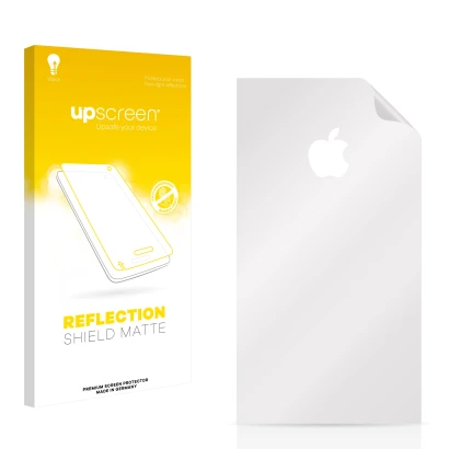 Parte frontale di una confezione del prodotto con il logo del marchio upscreen. Accanto si trova la protezione per lo schermo