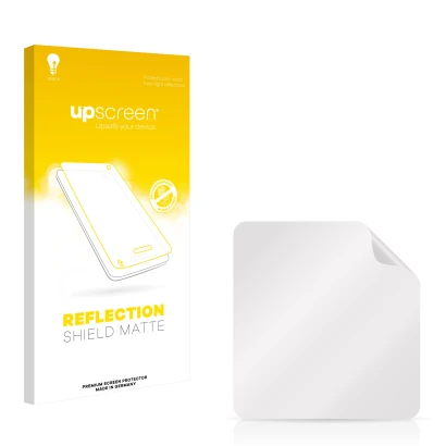 Parte frontale di una confezione del prodotto con il logo del marchio upscreen. Accanto si trova la protezione per lo schermo 