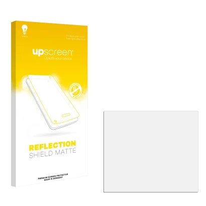 Parte frontale di una confezione del prodotto con il logo del marchio upscreen. Accanto si trova la protezione per lo schermo