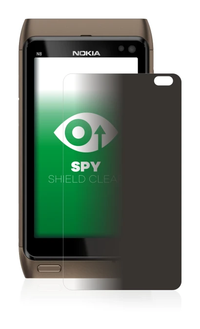 Immagine del dispositivo Nokia n8 con un'ampia varietà di protezioni per lo schermo.