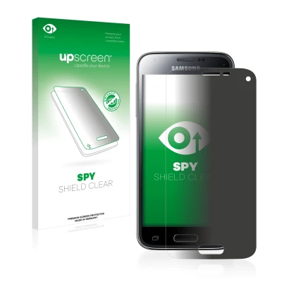 Parte frontale di una confezione del prodotto con il logo del marchio upscreen. Accanto è raffigurato il dispositivo Samsung G