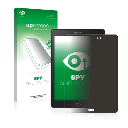 Parte frontale di una confezione del prodotto con il logo del marchio upscreen. Accanto è raffigurato il dispositivo Samsung G