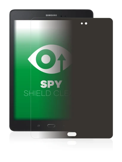 Immagine del dispositivo Samsung Galaxy Tab A 9.7 con un'ampia varietà di protezioni per lo schermo.