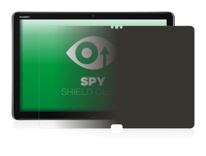 Immagine del dispositivo Huawei MediaPad M5 Lite 10.1" con un'ampia varietà di protezioni per lo schermo.