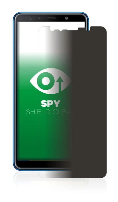 Immagine del dispositivo Samsung Galaxy A7 2018 con un'ampia varietà di protezioni per lo schermo.