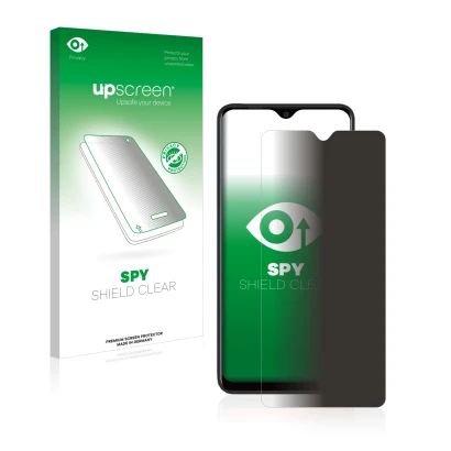 Parte frontale di una confezione del prodotto con il logo del marchio upscreen. Accanto è raffigurato il dispositivo Blackview