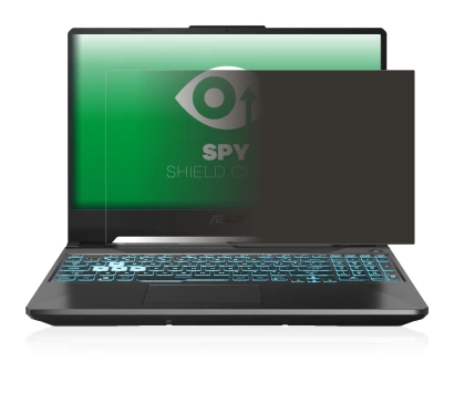 Immagine del dispositivo ASUS TUF Gaming A15 con un'ampia varietà di protezioni per lo schermo.