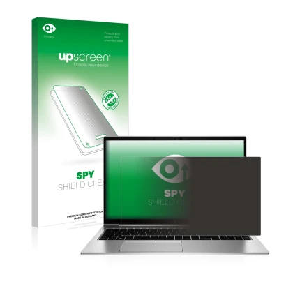 Parte frontale di una confezione del prodotto con il logo del marchio upscreen. Accanto è raffigurato il dispositivo HP EliteB