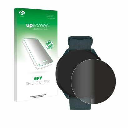 Parte frontale di una confezione del prodotto con il logo del marchio upscreen. Accanto è raffigurato il dispositivo Polar Pac