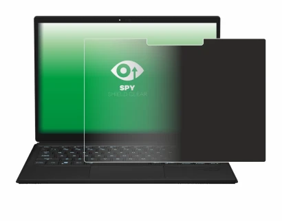 Immagine del dispositivo ASUS ROG Flow Z13 2023 con un'ampia varietà di protezioni per lo schermo.