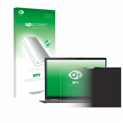 Parte frontale di una confezione del prodotto con il logo del marchio upscreen. Accanto è raffigurato il dispositivo Lenovo Th