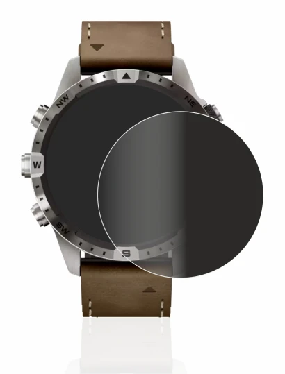 Immagine del dispositivo Garmin Marq Adventurer (Gen 2) con un'ampia varietà di protezioni per lo schermo.