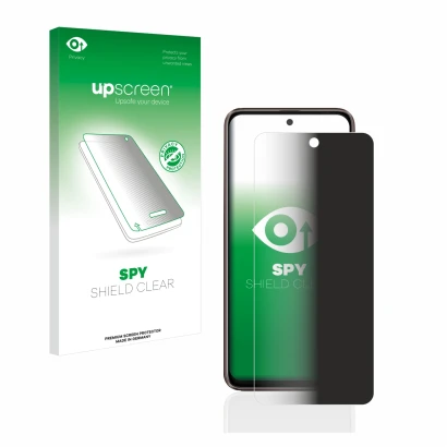 Parte frontale di una confezione del prodotto con il logo del marchio upscreen. Accanto è raffigurato il dispositivo HTC U23 P