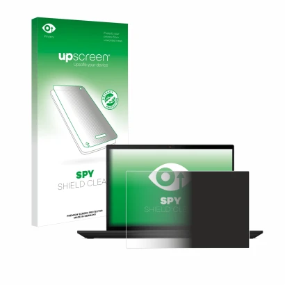 Parte frontale di una confezione del prodotto con il logo del marchio upscreen. Accanto è raffigurato il dispositivo Lenovo Th