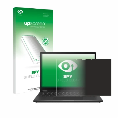 Parte frontale di una confezione del prodotto con il logo del marchio upscreen. Accanto è raffigurato il dispositivo ASUS ROG 