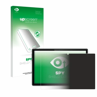 Parte frontale di una confezione del prodotto con il logo del marchio upscreen. Accanto è raffigurato il dispositivo Doogee U1