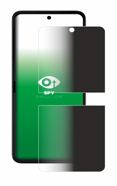 Immagine del dispositivo Motorola Razr 50 Ultra con un'ampia varietà di protezioni per lo schermo.