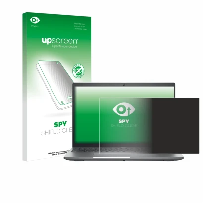Parte frontale di una confezione del prodotto con il logo del marchio upscreen. Accanto è raffigurato il dispositivo Dell Prec