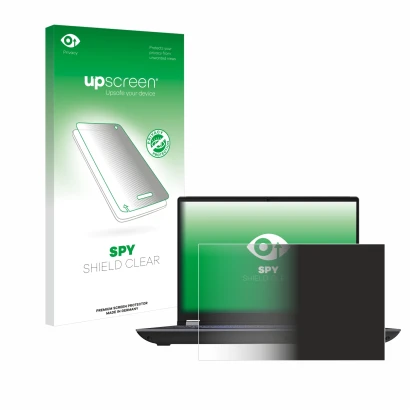 Parte frontale di una confezione del prodotto con il logo del marchio upscreen. Accanto è raffigurato il dispositivo Lenovo Th