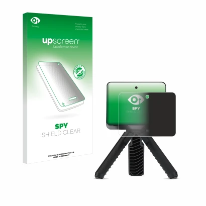 Parte frontale di una confezione del prodotto con il logo del marchio upscreen. Accanto è raffigurato il dispositivo Garmin Ap