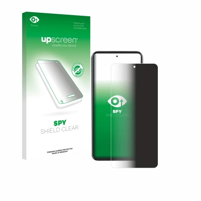 Parte frontale di una confezione del prodotto con il logo del marchio upscreen. Accanto è raffigurato il dispositivo Oppo Reno