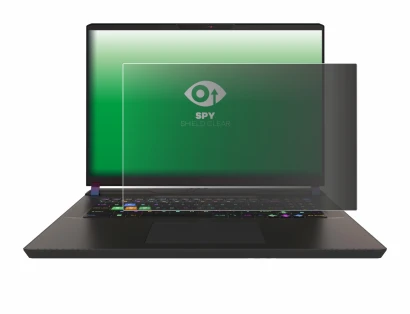 Immagine del dispositivo MSI Vector 17 HX con un'ampia varietà di protezioni per lo schermo.