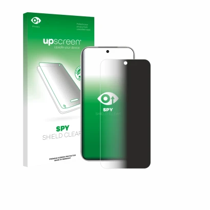 Parte frontale di una confezione del prodotto con il logo del marchio upscreen. Accanto è raffigurato il dispositivo Xiaomi Po