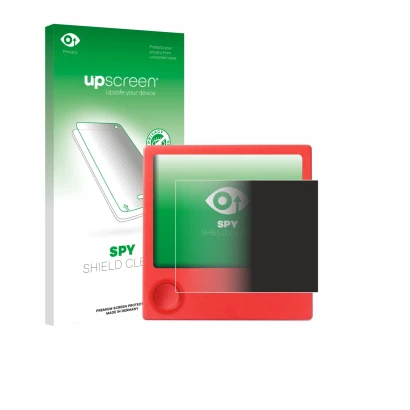 Parte frontale di una confezione del prodotto con il logo del marchio upscreen. Accanto è raffigurato il dispositivo PicPak E-