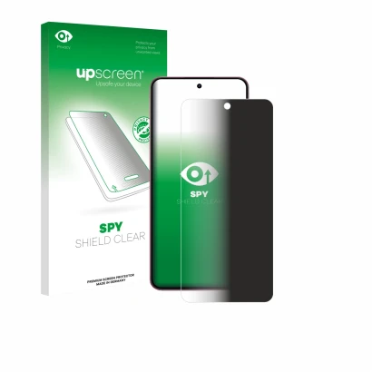 Parte frontale di una confezione del prodotto con il logo del marchio upscreen. Accanto è raffigurato il dispositivo realme P4