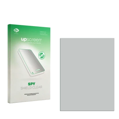 Parte frontale di una confezione del prodotto con il logo del marchio upscreen. Accanto si trova la protezione per lo schermo