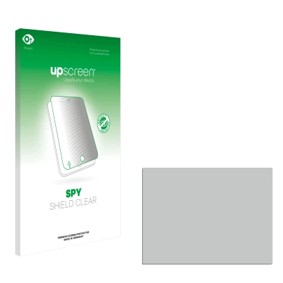 Parte frontale di una confezione del prodotto con il logo del marchio upscreen. Accanto si trova la protezione per lo schermo