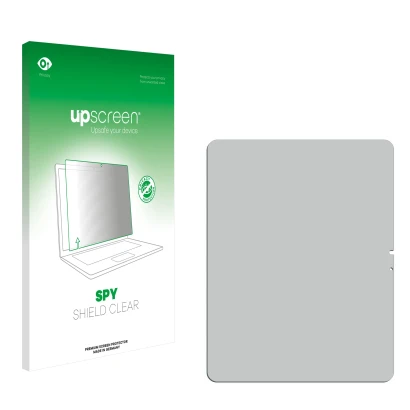 Parte frontale di una confezione del prodotto con il logo del marchio upscreen. Accanto si trova la protezione per lo schermo 