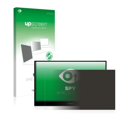 Parte frontale di una confezione del prodotto con il logo del marchio upscreen. Accanto è raffigurato il dispositivo ViewSonic