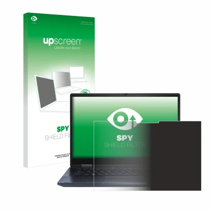 Parte frontale di una confezione del prodotto con il logo del marchio upscreen. Accanto è raffigurato il dispositivo ASUS Expe