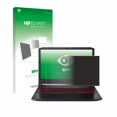 Parte frontale di una confezione del prodotto con il logo del marchio upscreen. Accanto è raffigurato il dispositivo Acer Nitr