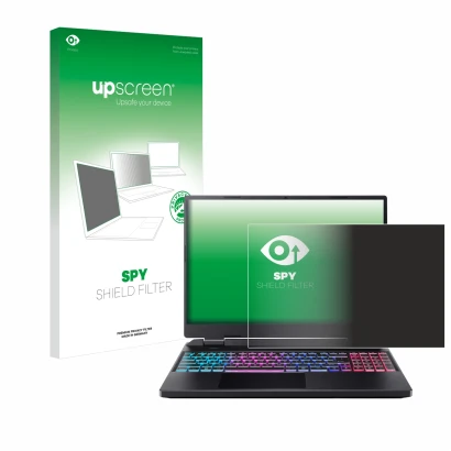 Parte frontale di una confezione del prodotto con il logo del marchio upscreen. Accanto è raffigurato il dispositivo Acer Pred