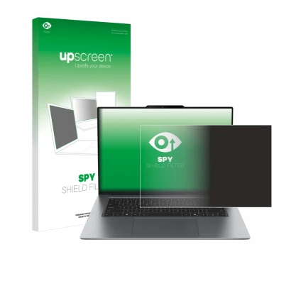 Parte frontale di una confezione del prodotto con il logo del marchio upscreen. Accanto è raffigurato il dispositivo Lenovo Th