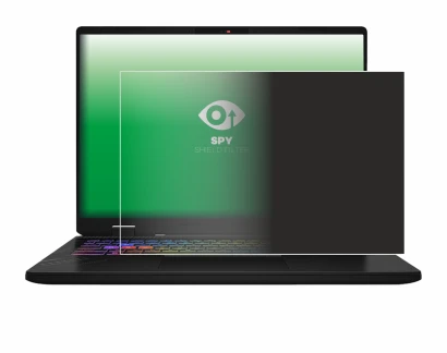 Immagine del dispositivo MSI Vector 16 HX AI con un'ampia varietà di protezioni per lo schermo.