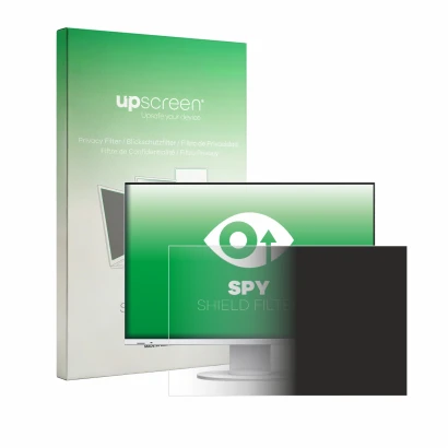 Parte frontale di una confezione del prodotto con il logo del marchio upscreen. Accanto è raffigurato il dispositivo Eizo Flex