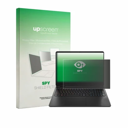 Parte frontale di una confezione del prodotto con il logo del marchio upscreen. Accanto è raffigurato il dispositivo HP HyperX