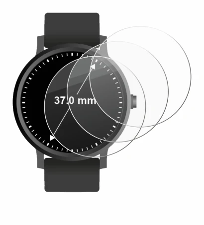 Immagine del dispositivo Orologi (Circolare, ø: 37 mm) con un'ampia varietà di protezioni per lo schermo.