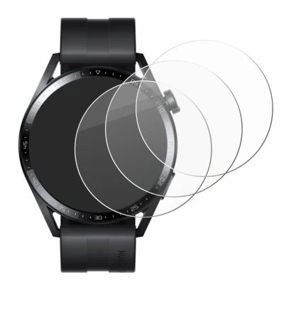 Immagine del dispositivo Huawei Watch GT 3 (46 mm) con un'ampia varietà di protezioni per lo schermo.