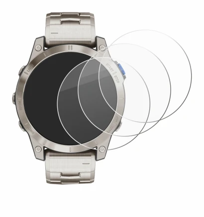 Immagine del dispositivo Garmin D2 Mach 1 con un'ampia varietà di protezioni per lo schermo.