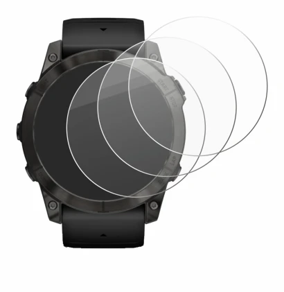 Immagine del dispositivo Garmin Epix Pro (Gen 2) (51 mm) con un'ampia varietà di protezioni per lo schermo.