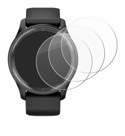 Immagine del dispositivo Garmin Vivomove Trend con un'ampia varietà di protezioni per lo schermo.