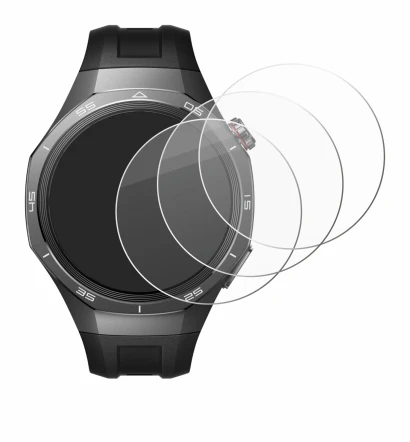 Immagine del dispositivo Huawei Watch GT 5 Pro (46 mm) con un'ampia varietà di protezioni per lo schermo.