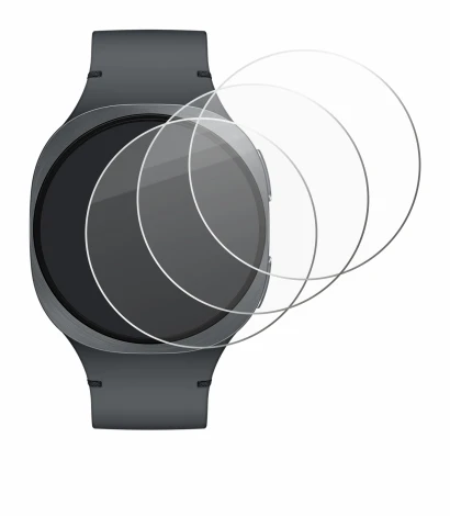 Immagine del dispositivo Samsung Galaxy Watch 8 (40 mm) con un'ampia varietà di protezioni per lo schermo.