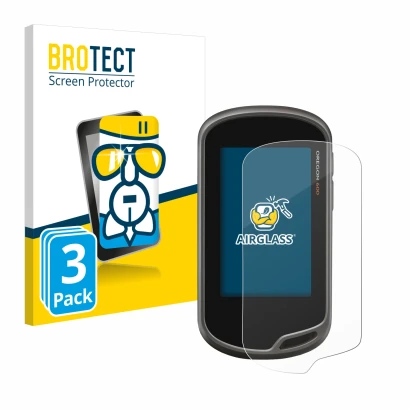 Parte frontale di una confezione del prodotto con il logo del marchio BROTECT. Accanto è raffigurato il dispositivo Garmin Ore